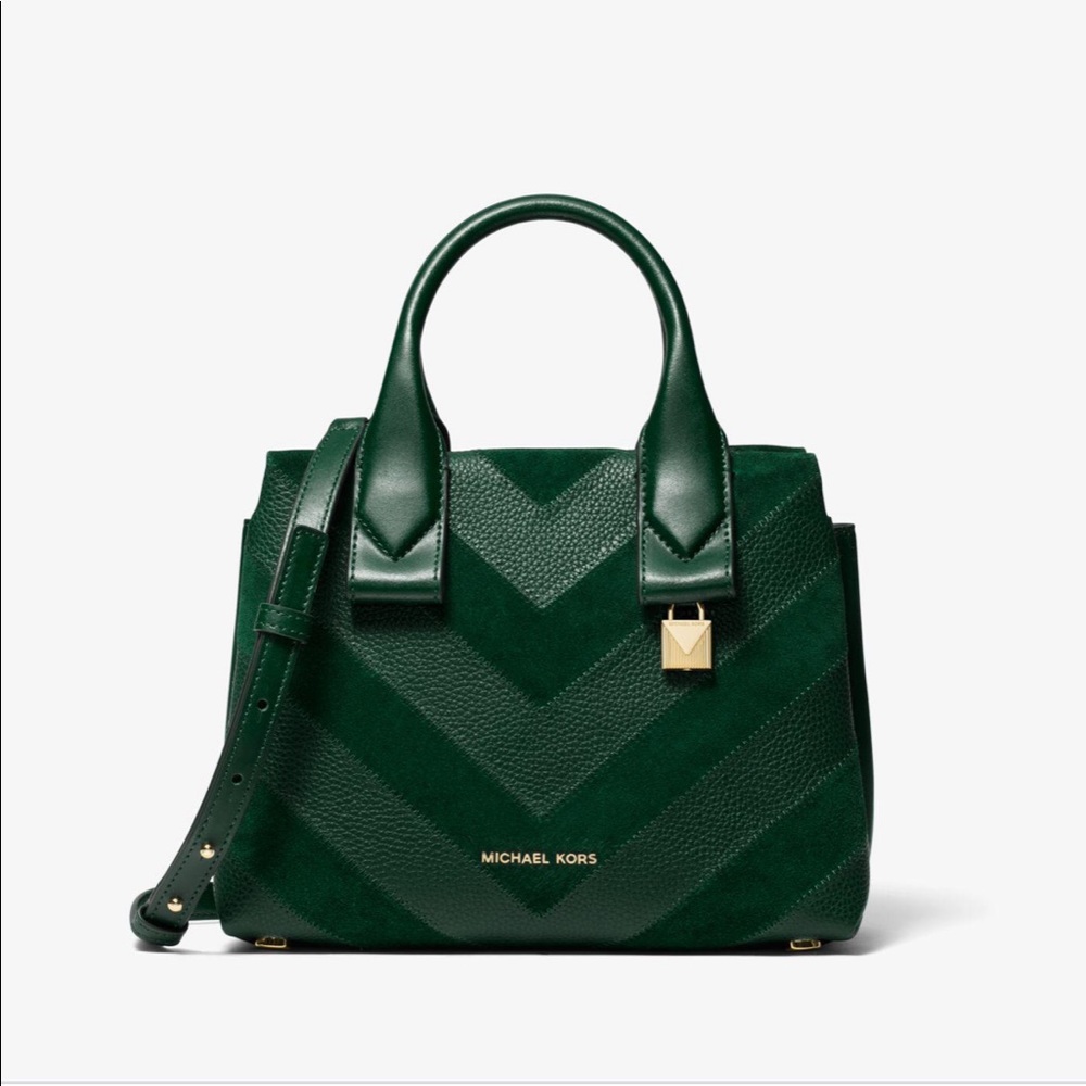 Michael kors small suede & leather satchel